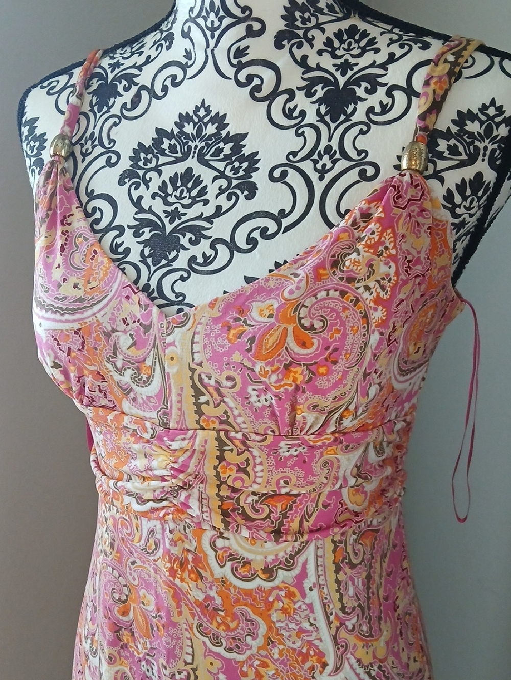 Ann Taylor LOFT petites bright pink paisley Dress